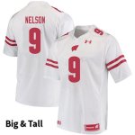 Men's Wisconsin Badgers NCAA #9 Scott Nelson White Authentic Under Armour Big & Tall Stitched College Football Jersey CW31G68RZ